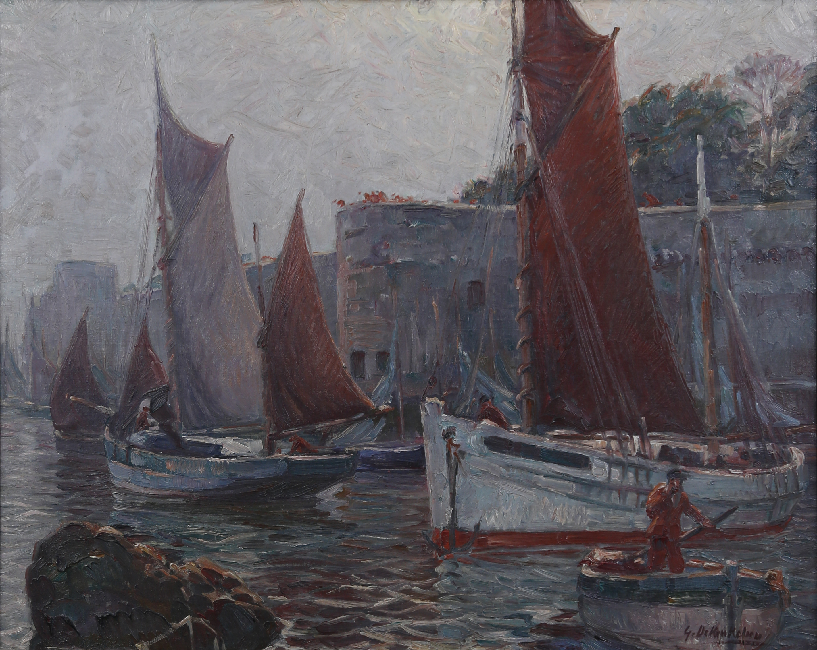 Gustave de Keukelaere (1881-c. 1950) Le Port...