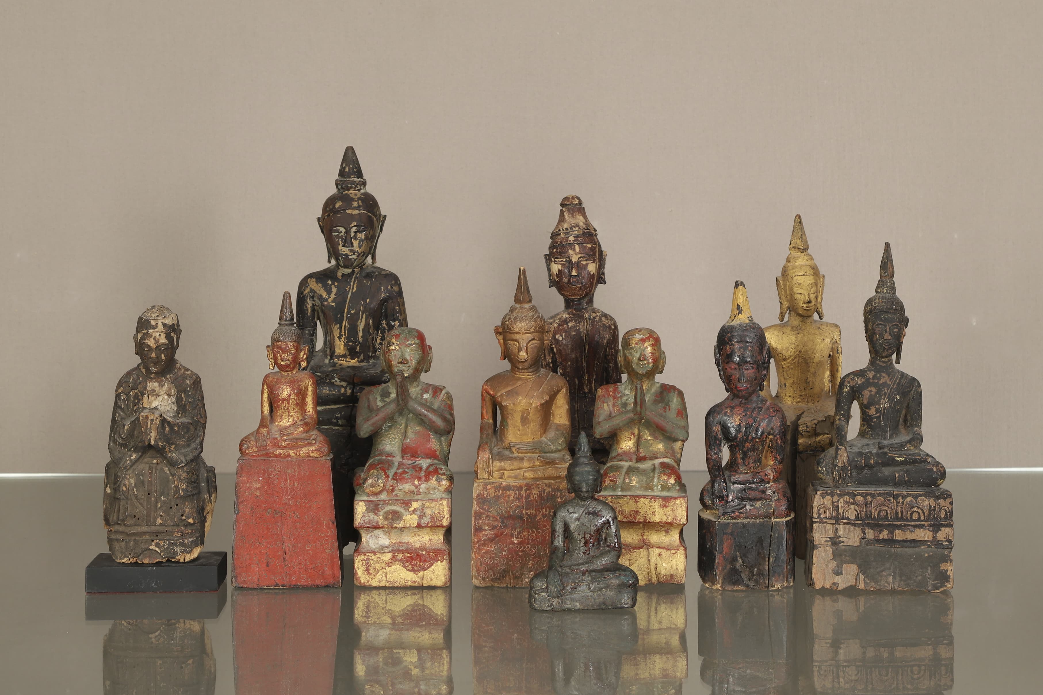 Birmanie - Chine Ensemble de 11 statuettes...