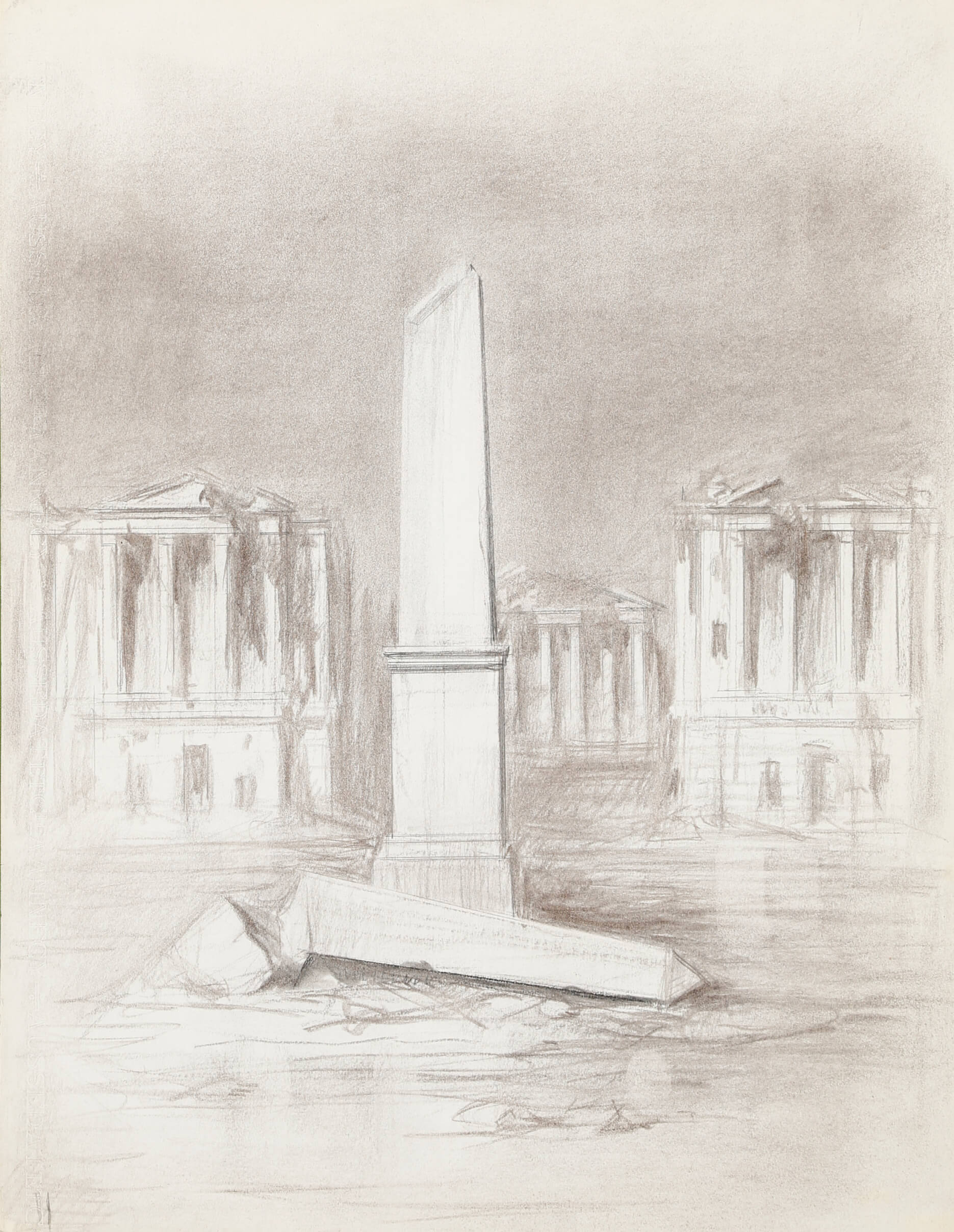 Etude de Paris en ruines - Place de la Concorde