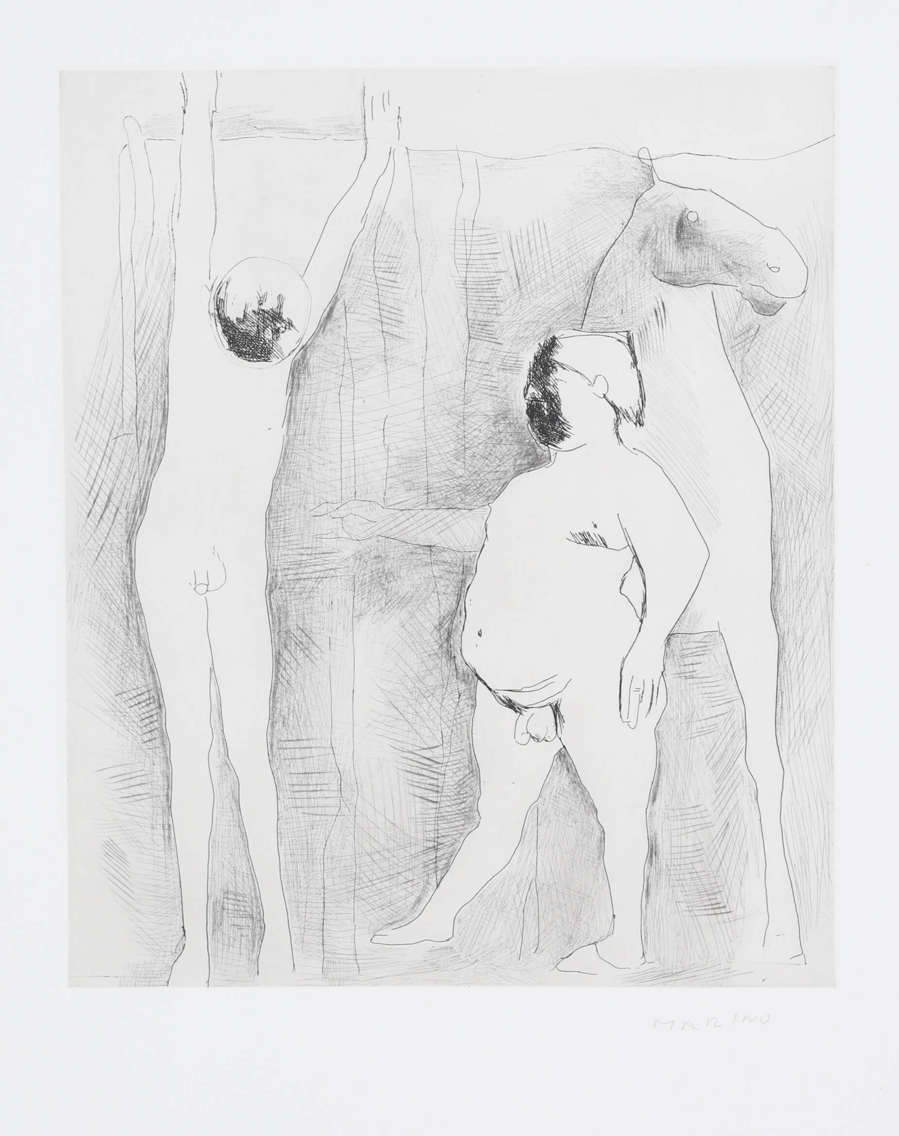 Marino Marini (1901-1980) 2 personnages et 1...