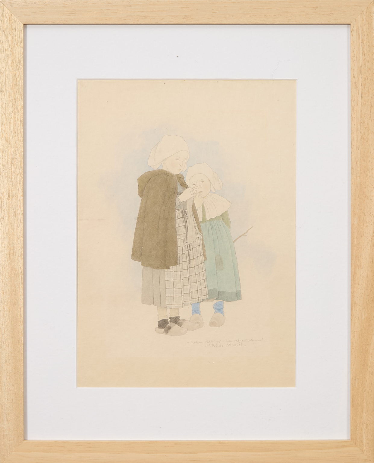 Jeunes filles bretonnes au tricot