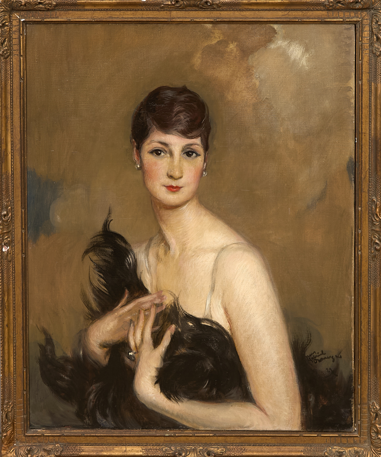 Femme au boa de plumes