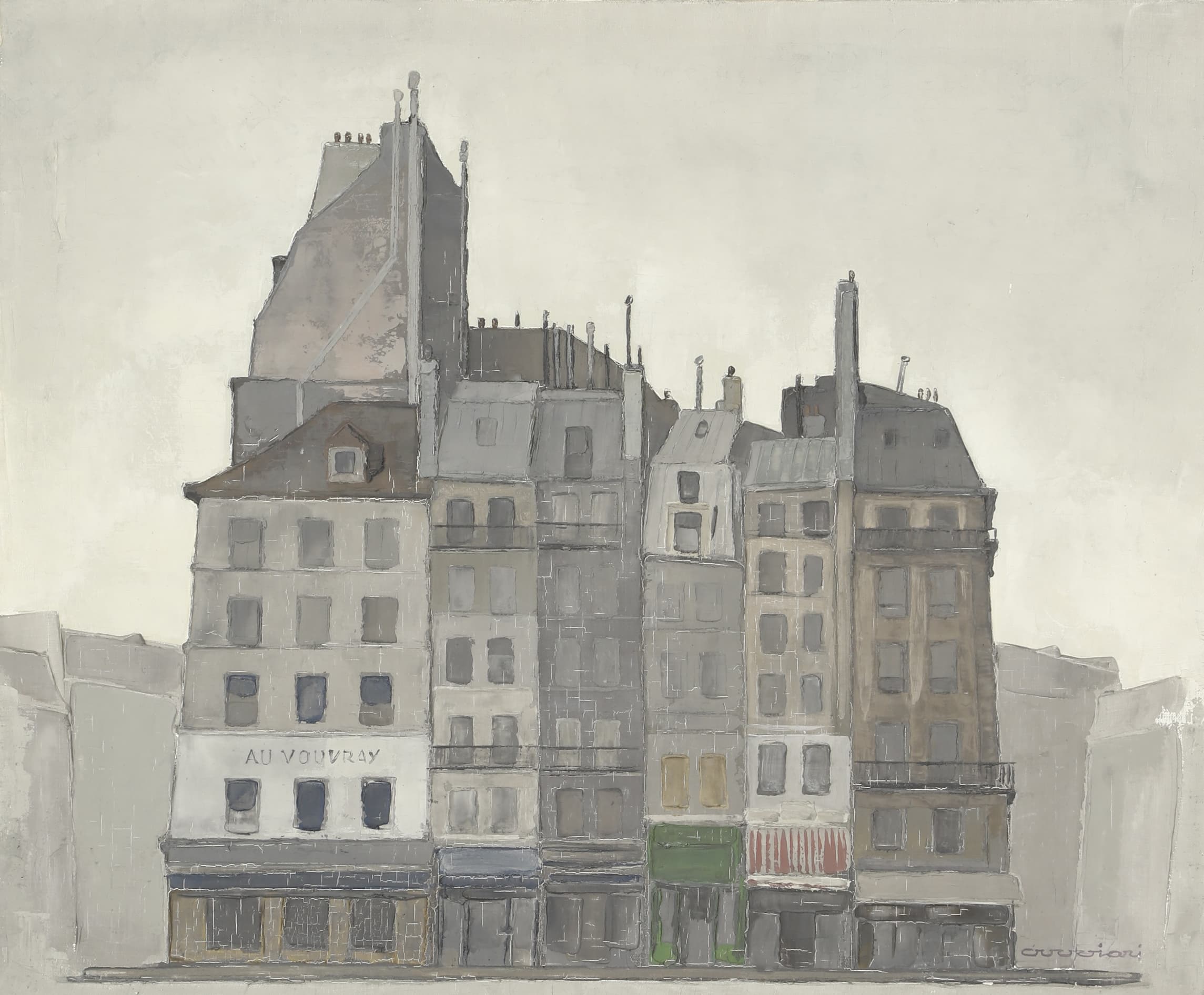 André Guggiari (1906-1989) Au Vouvray, Les Halles...