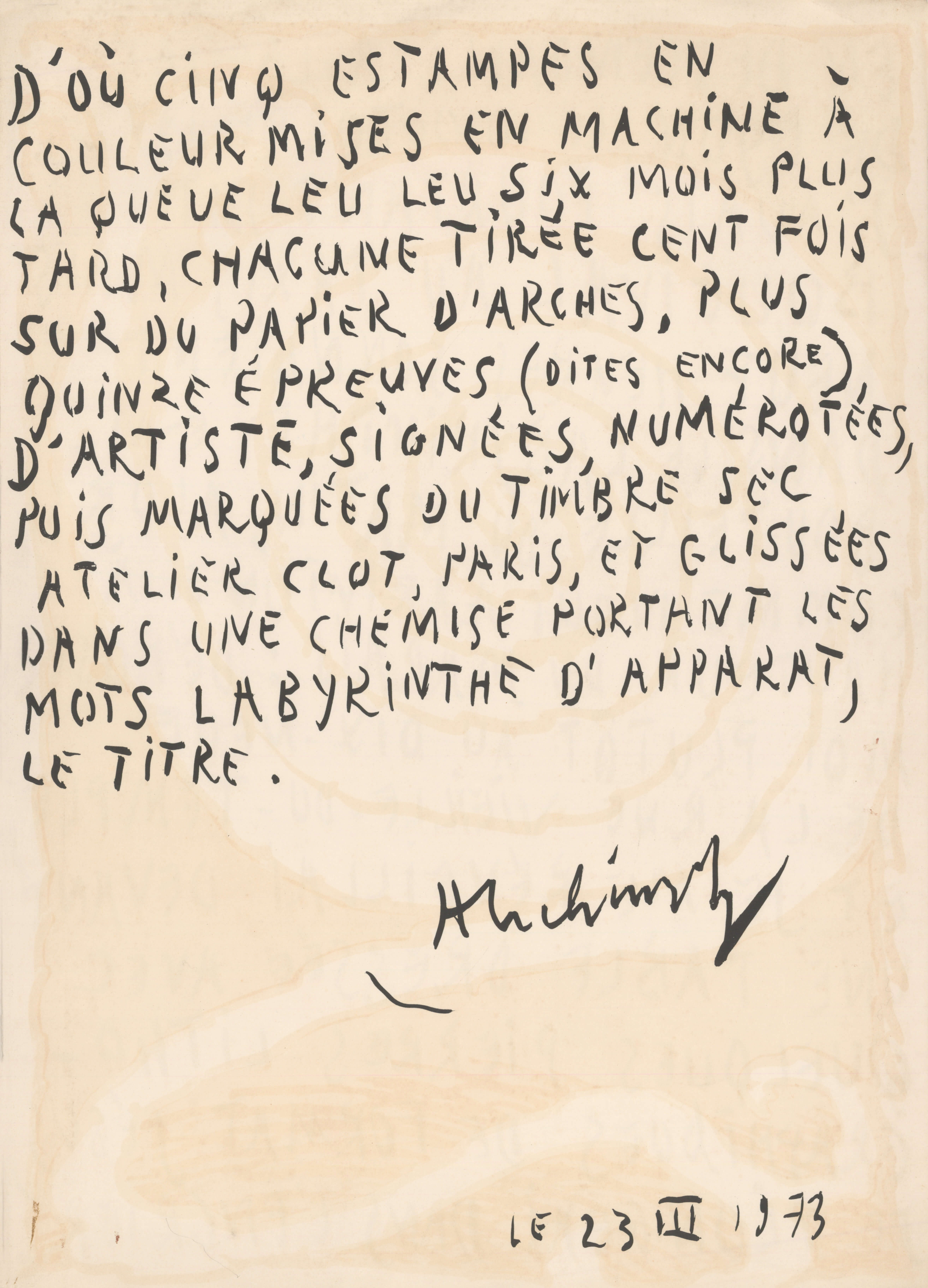 Pierre Alechinsky (né en 1927) En descendant...