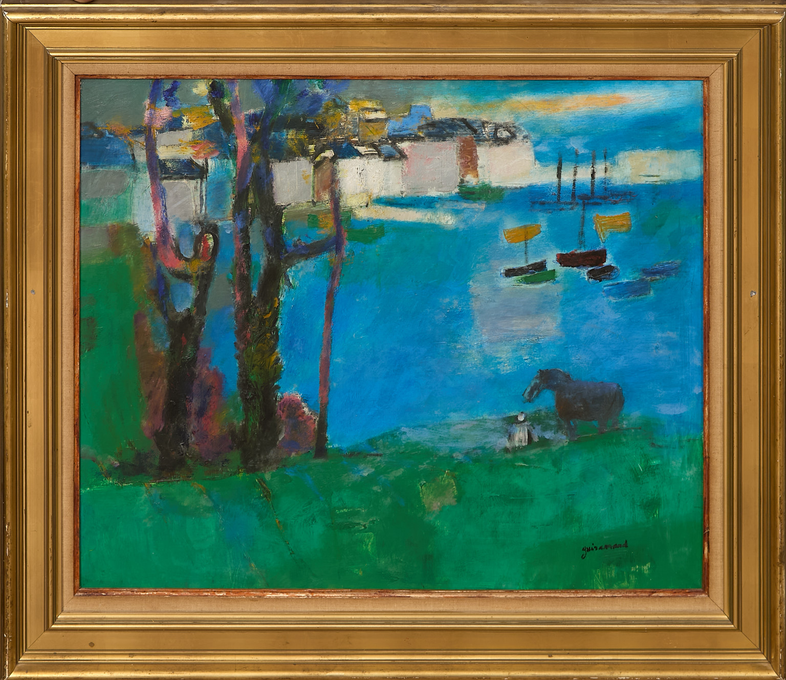 Promeneur à cheval en bord de mer