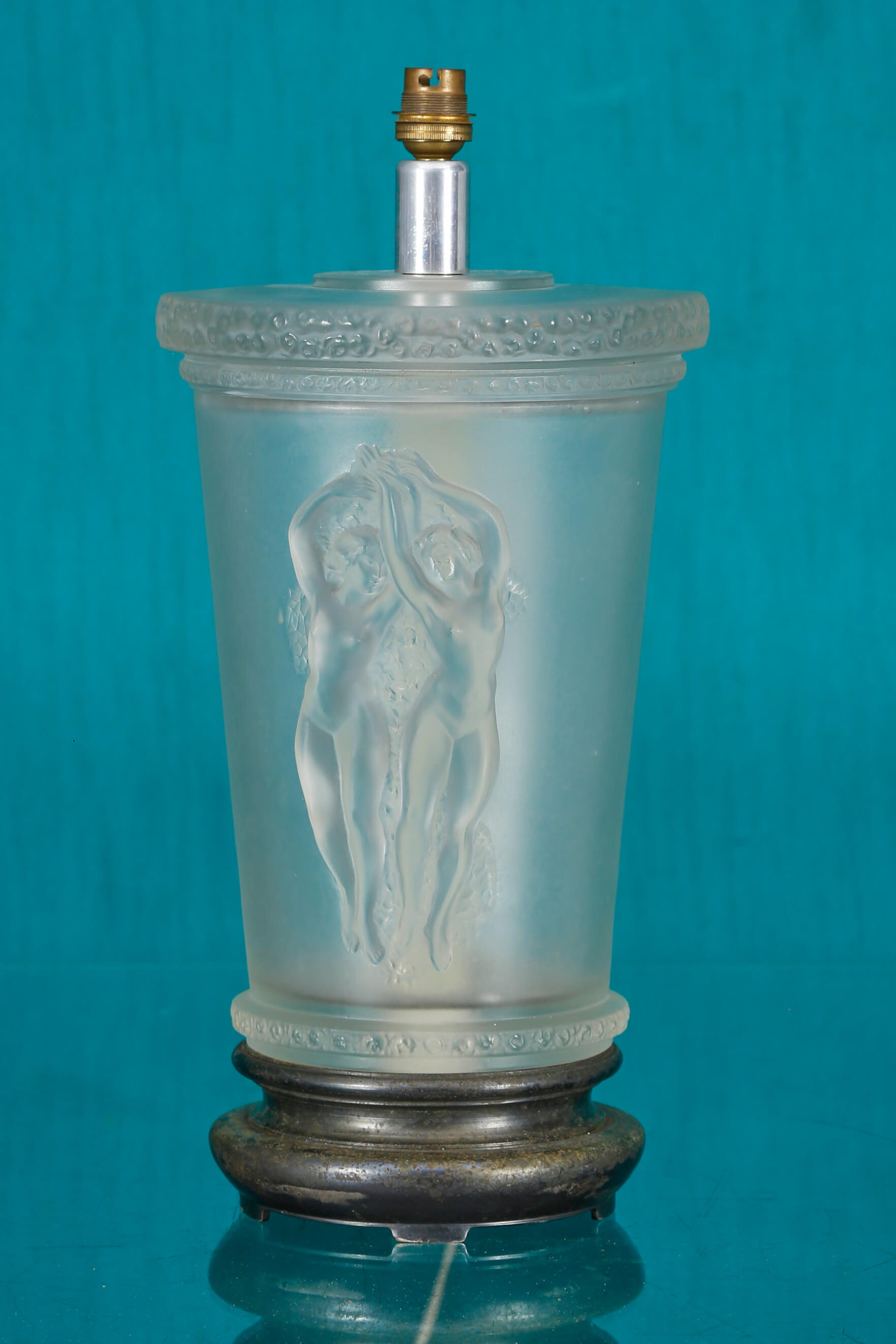 Marc Lalique (1900-1977) Lampe de table Danseuses
