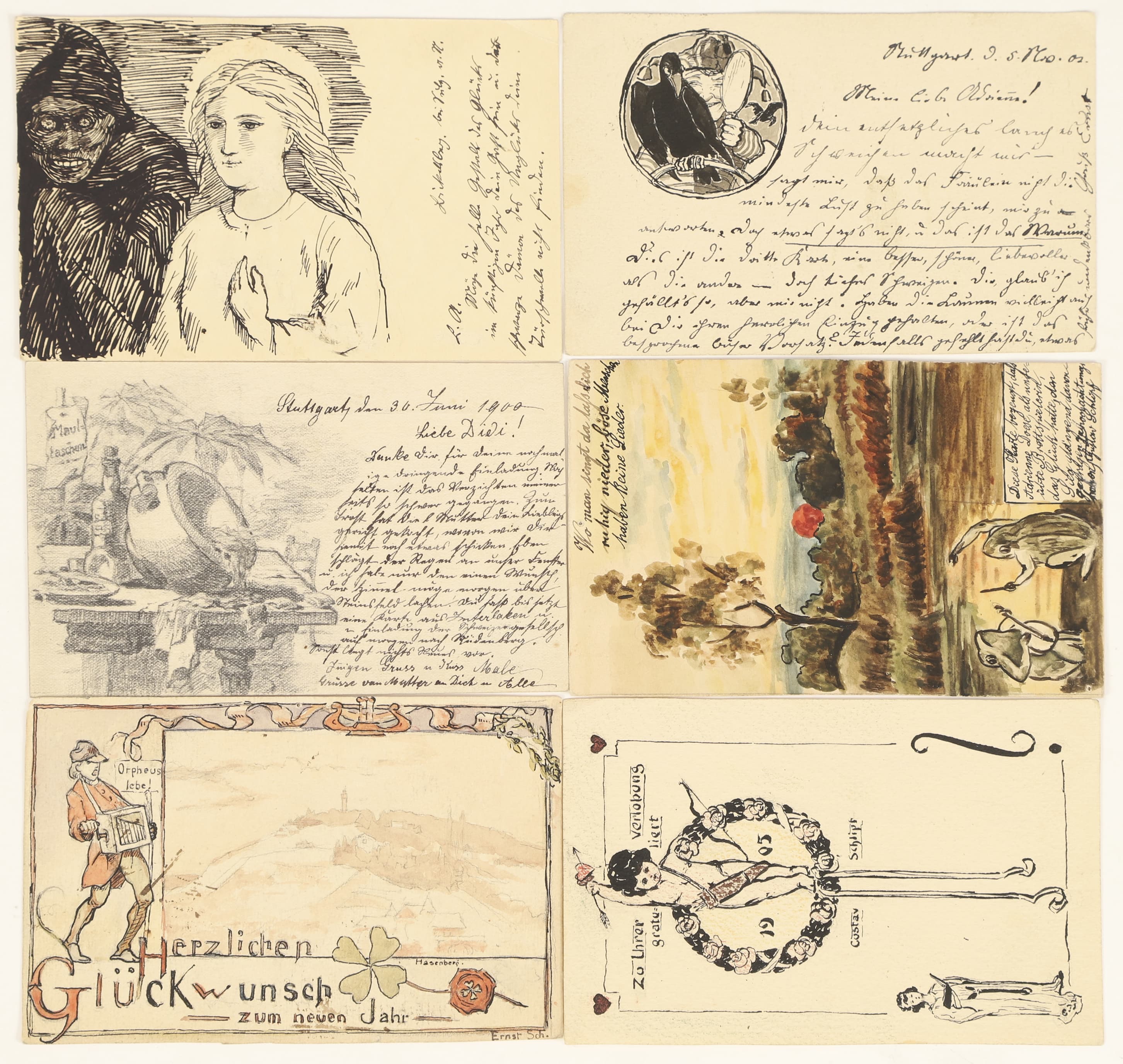 Ernst Schlipf (1883-1915) Suite de 6 cartes...