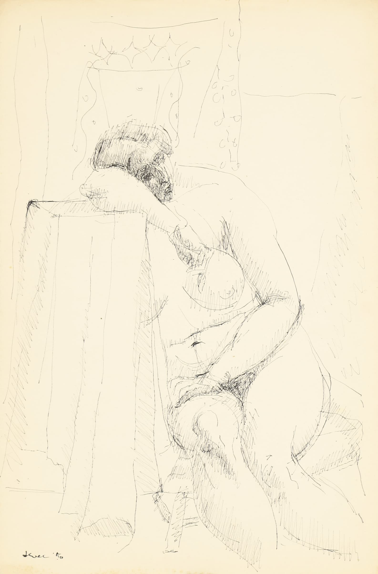 John Levée (1924-2017) Femme alanguie