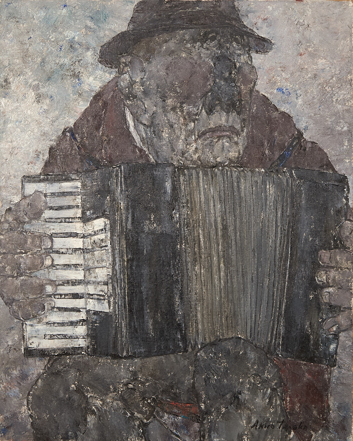 Akira Tanaka (1918-1982) Le Joueur d'accordéon