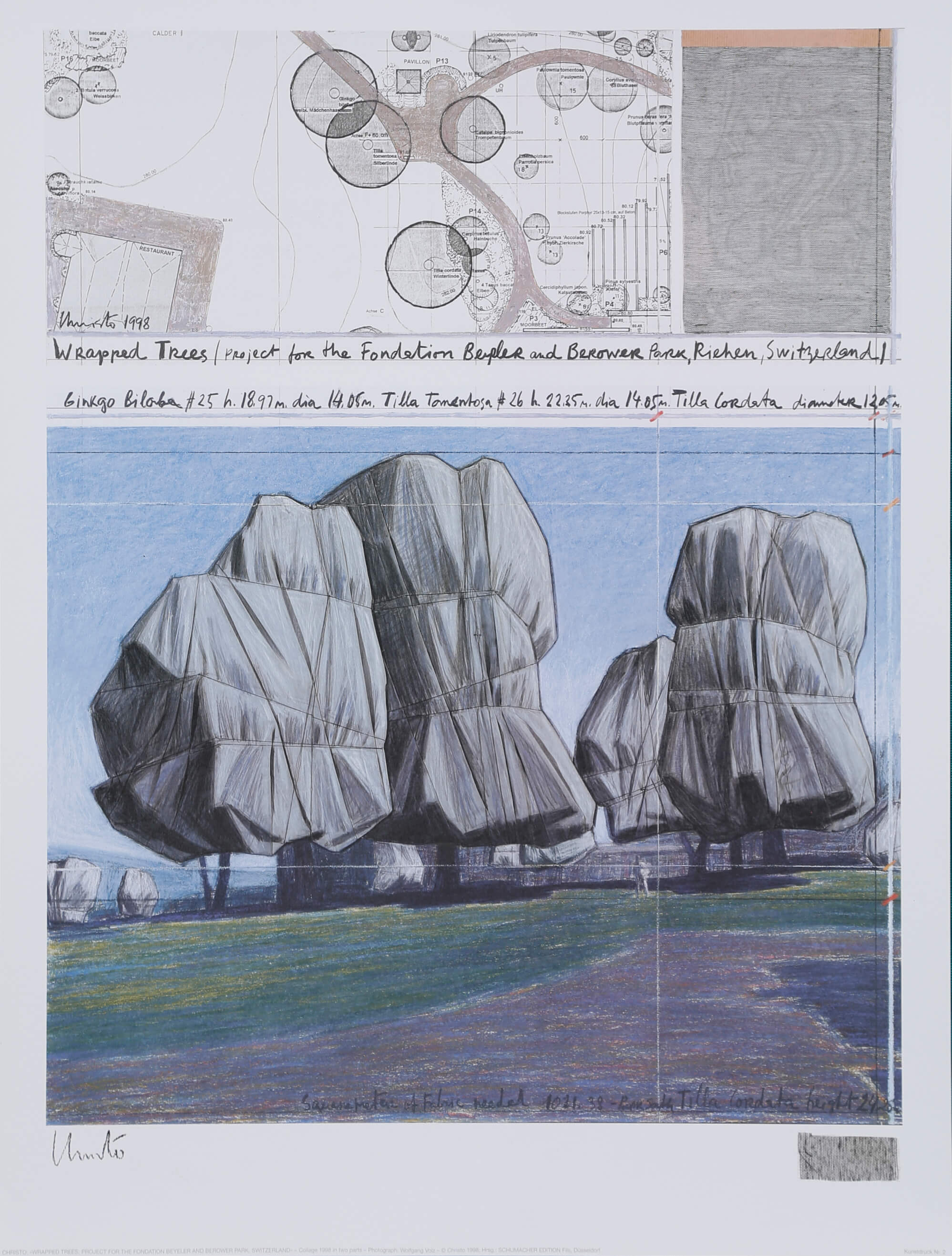 Wrapped trees, project for the Fondation Beyeler and Berower Park,&hellip;
