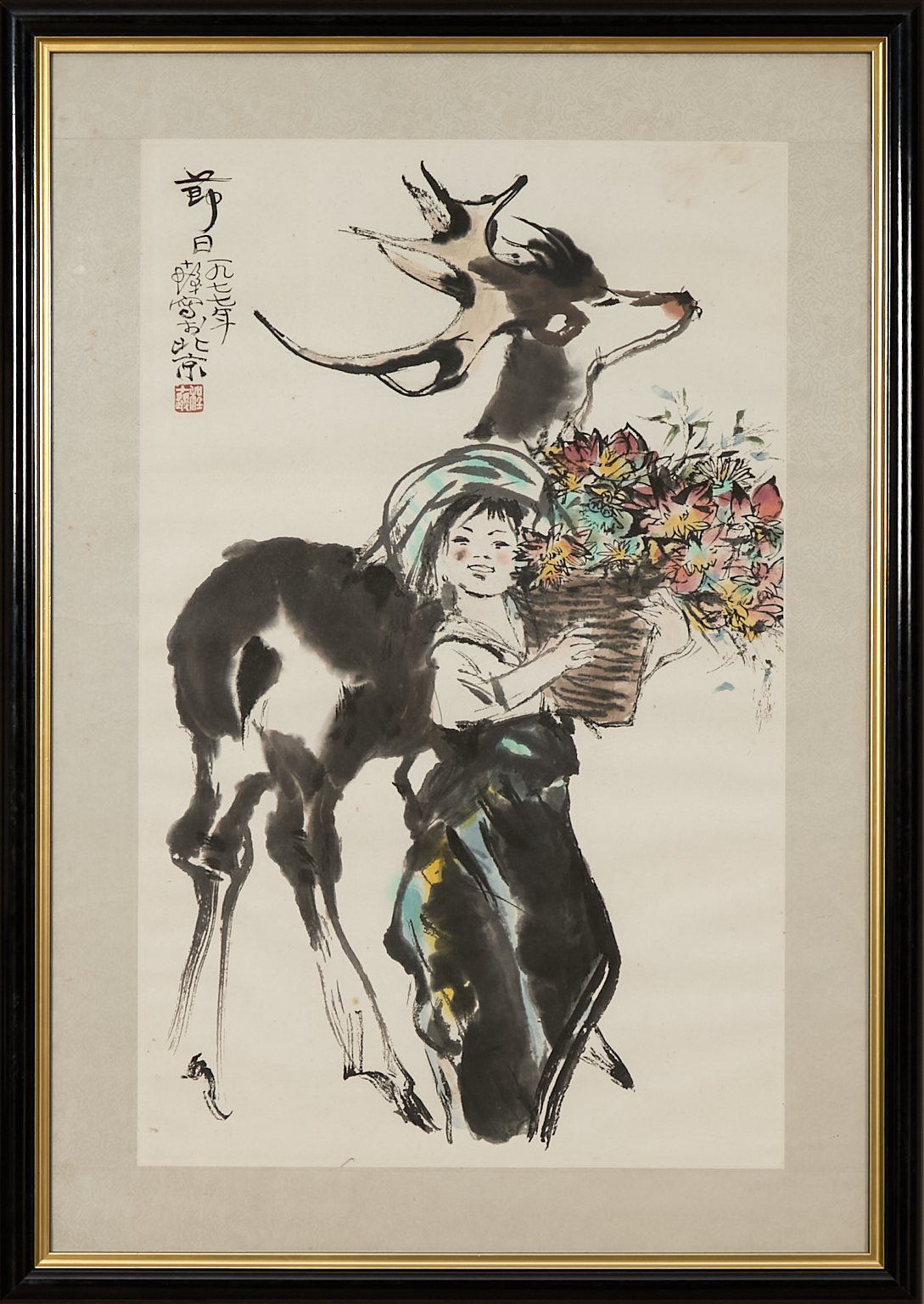 Jeune fille avec un cerf