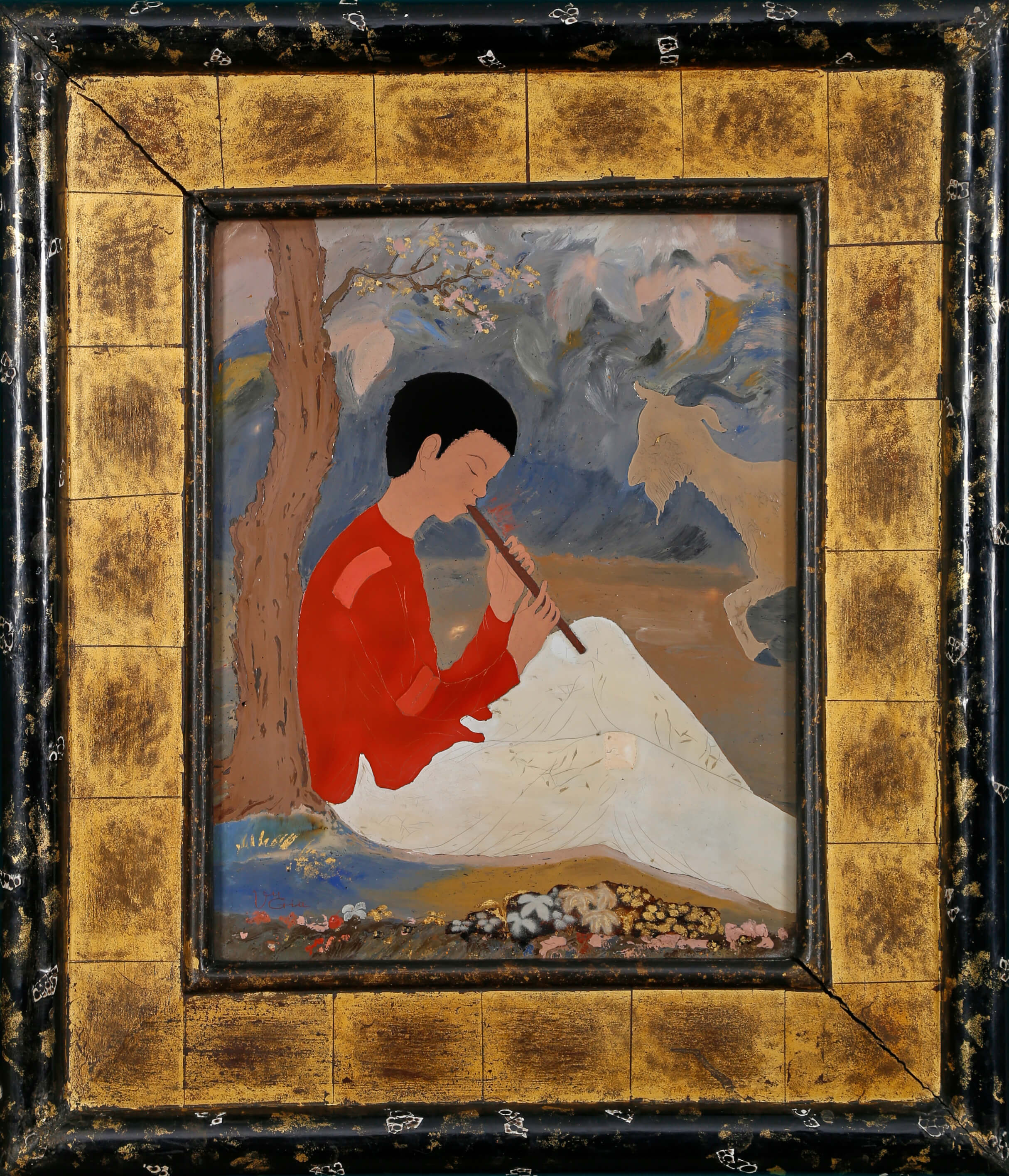 Vu Gia (1900-1976) Le Joueur de flûte