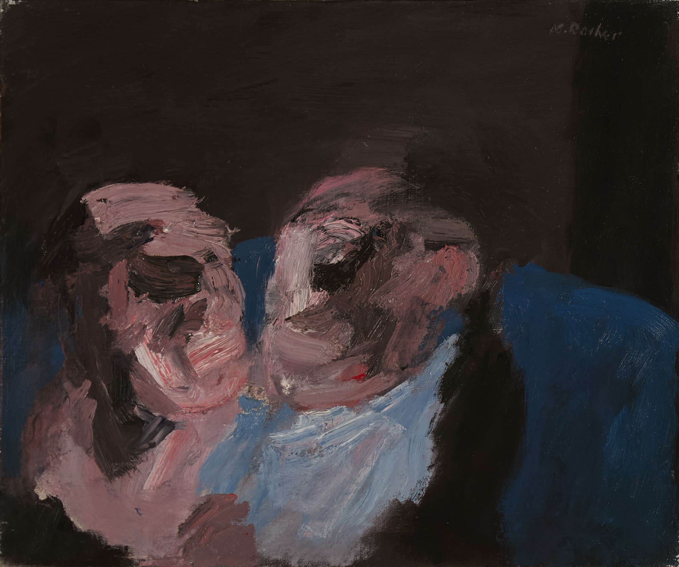 Maurice Rocher (1918-1995) Couple au divan bleu