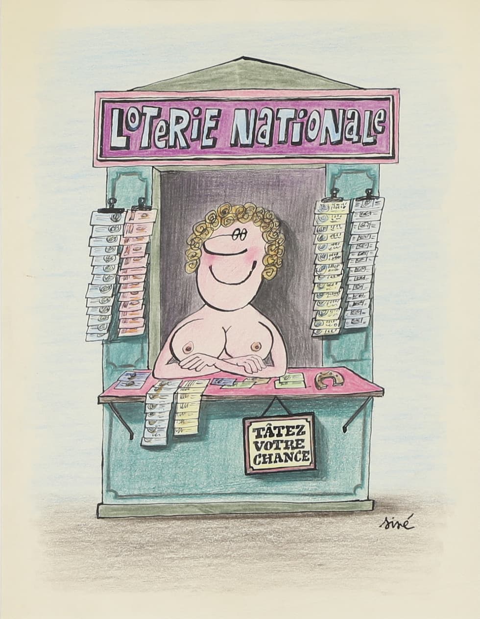 Loterie nationale, illustration parue dans le magazine « Lui »&hellip;