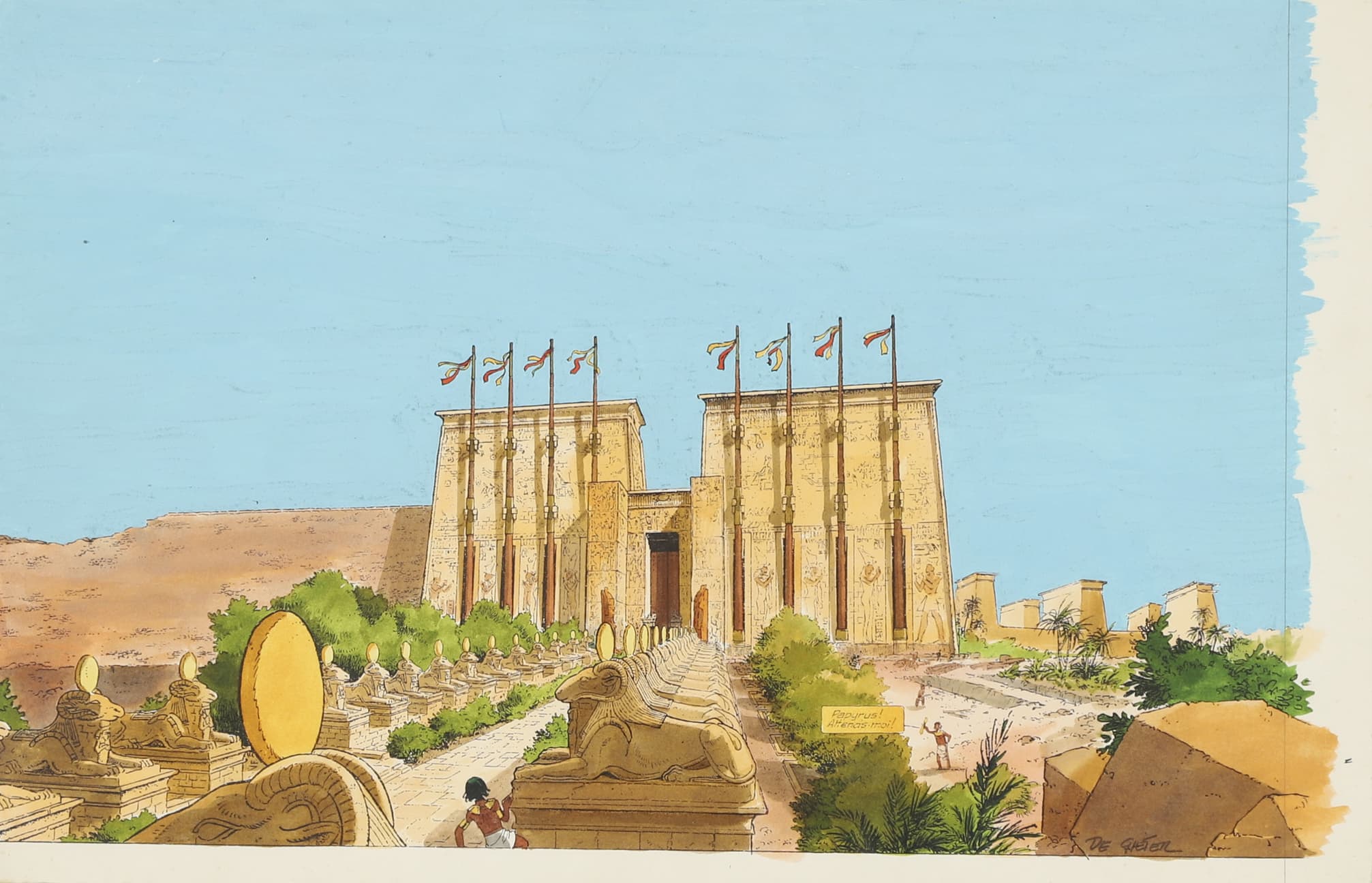 Lucien De Gieter (né en 1932) Papyrus, le Temple...