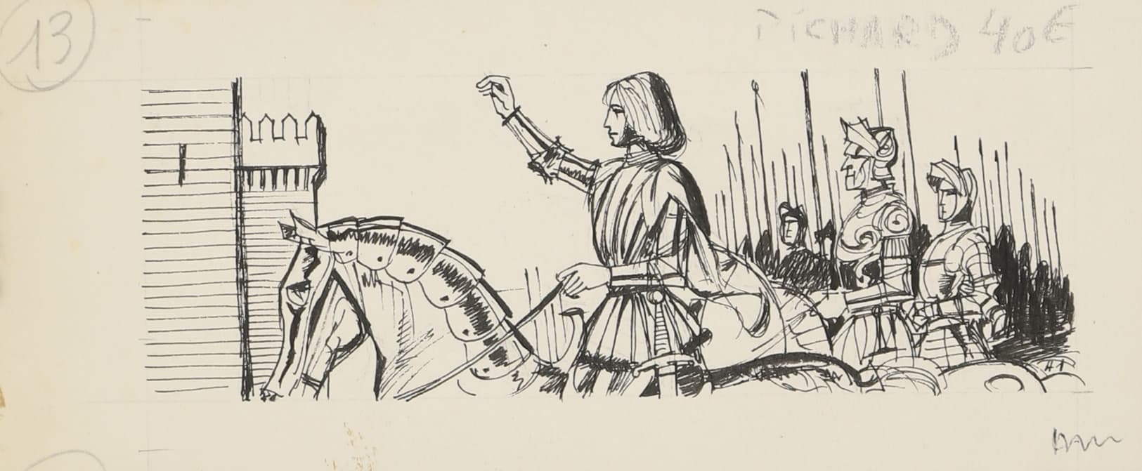 Fonds de dessins originaux, certains autour de Jeanne d’Arc