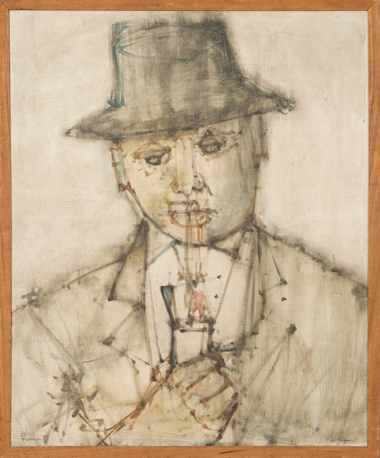 Michel Thompson (1921-2007) Homme au chapeau...