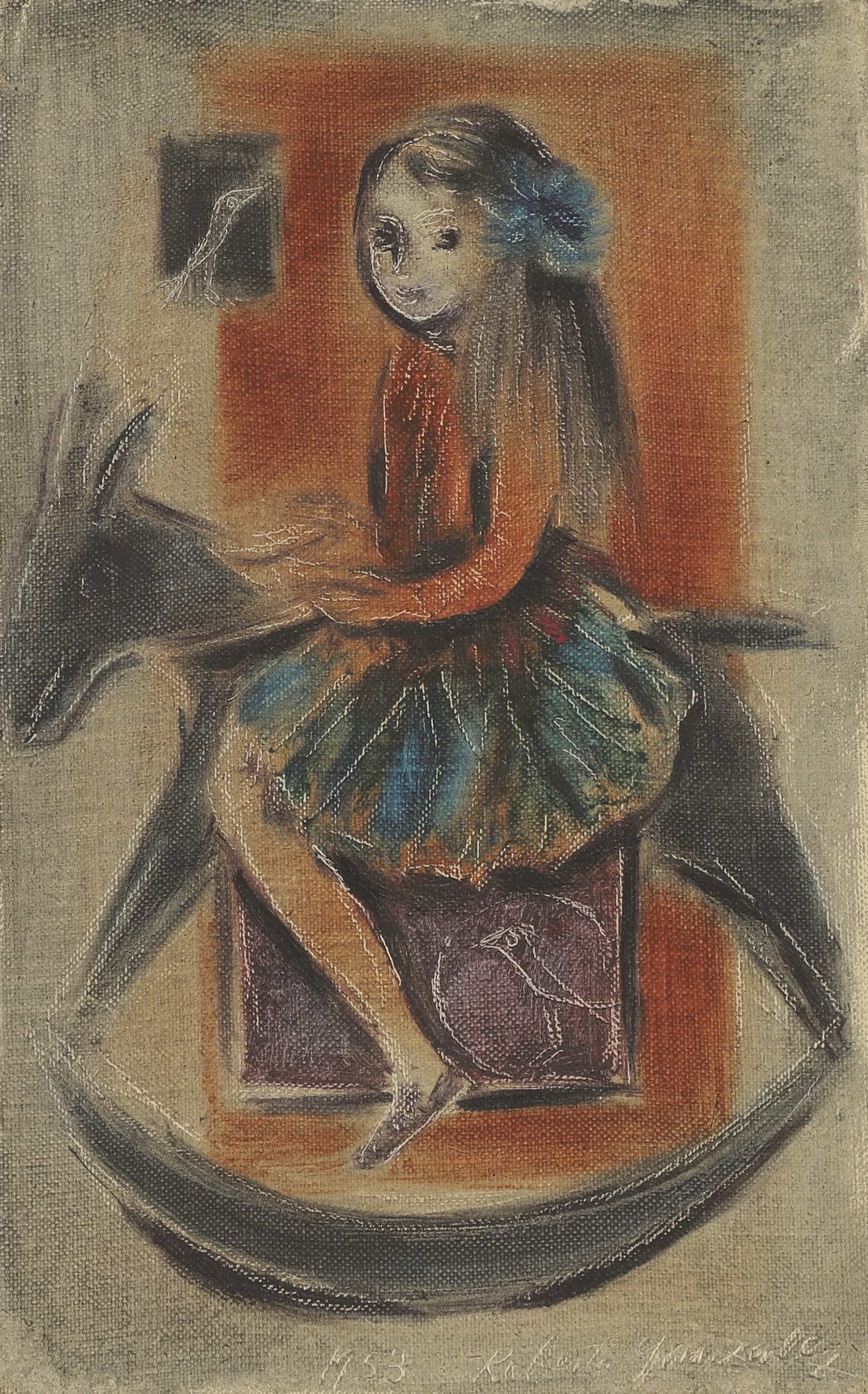Sur le cheval à bascule