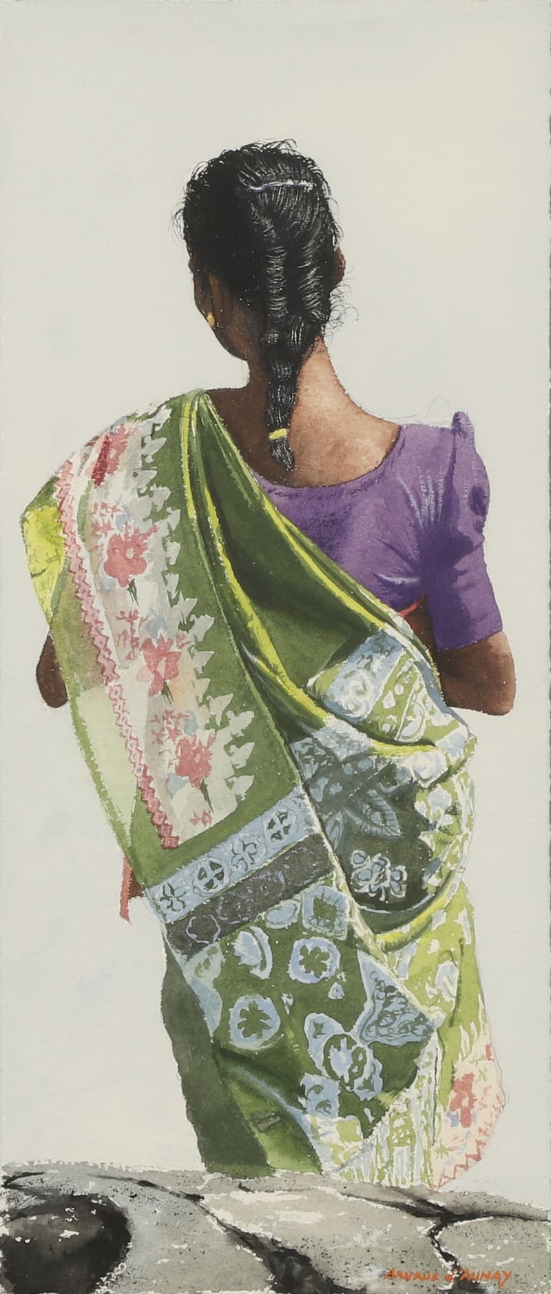 Femme indienne de dos