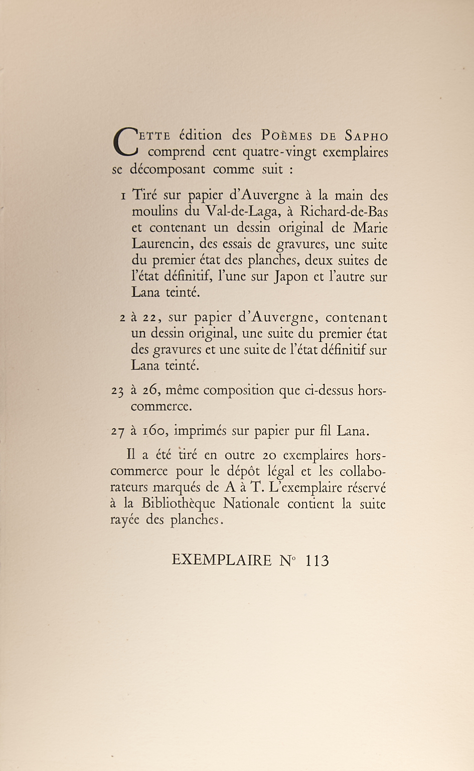 [LAURENCIN (Marie)] - SAPHO.