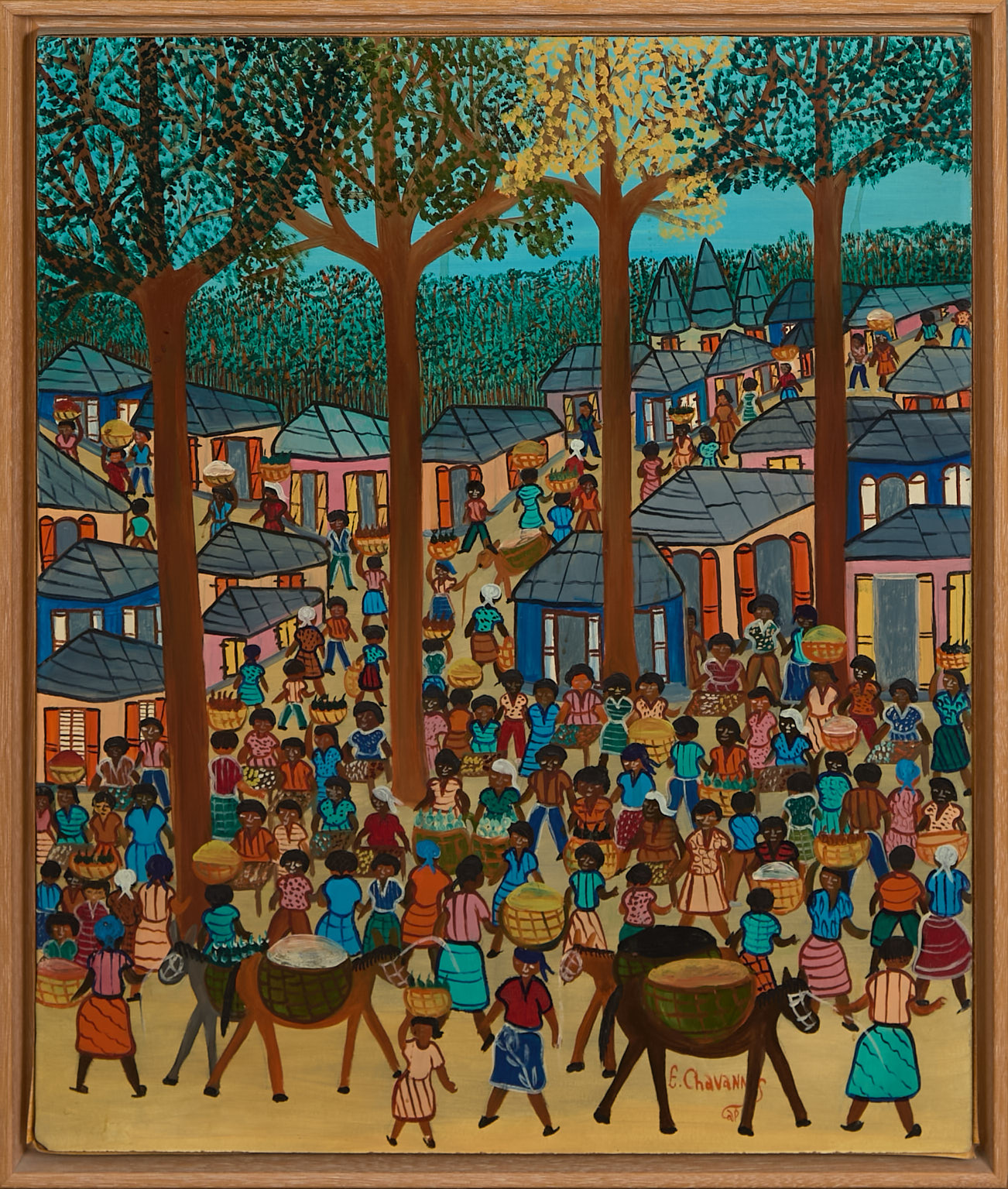 Scène de marché animée