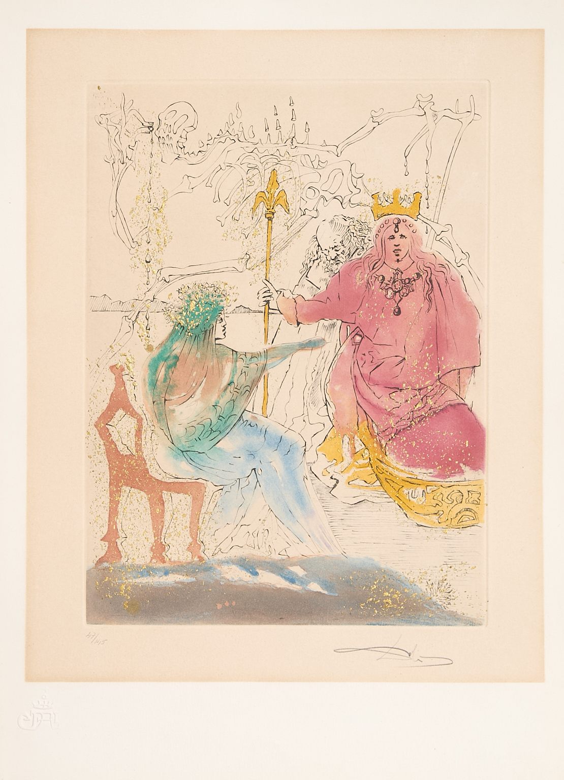 Ophélia, le roi Claudius et Polonius et le spectre du…