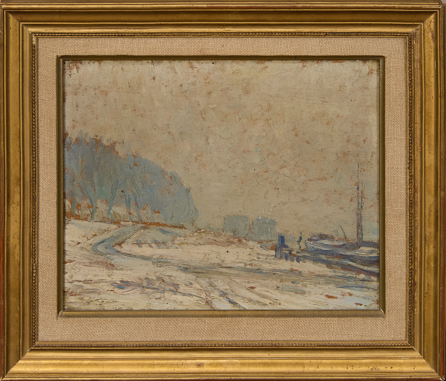 Bord de fleuve enneigé