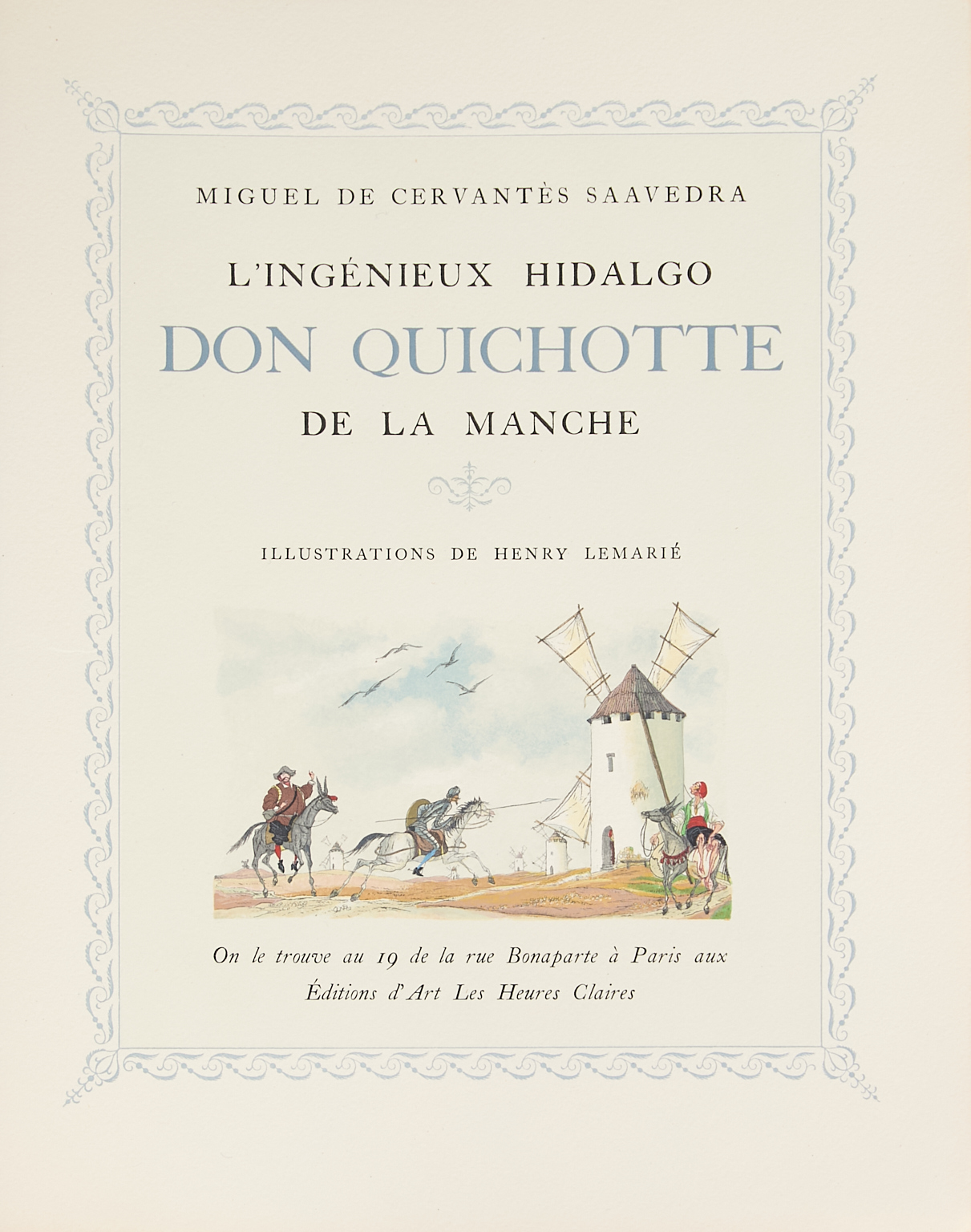[LEMARIÉ (Henry)] - CERVANTES (Miguel de).