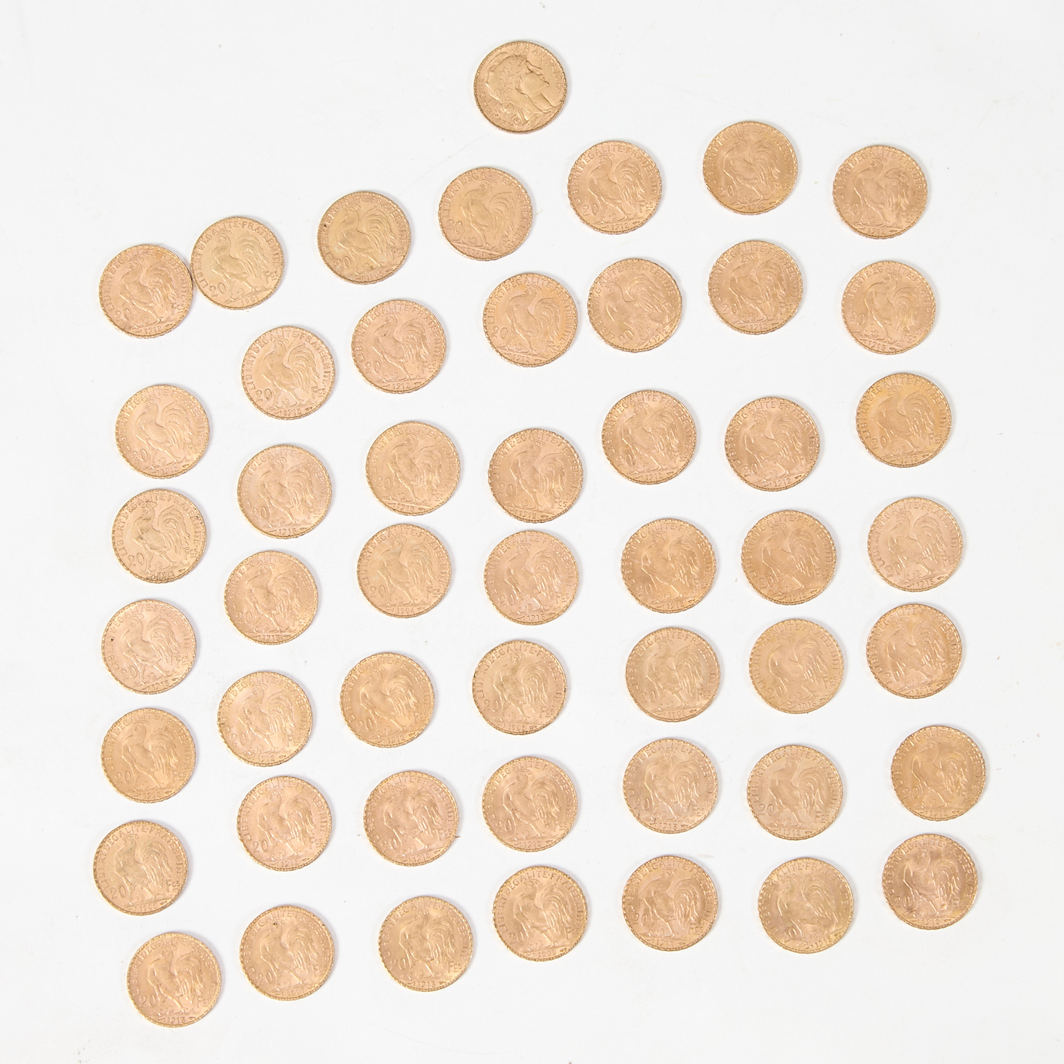 50 pièces de 20 francs