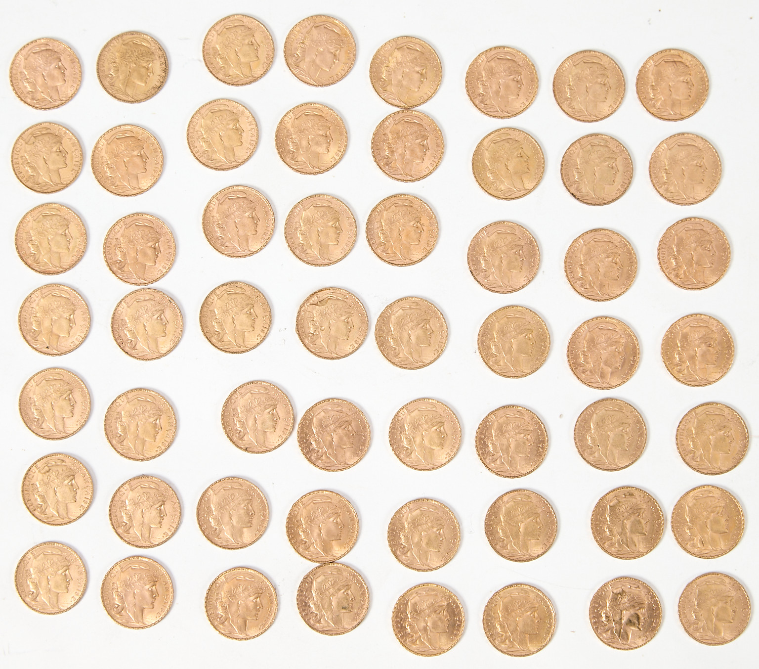 56 pièces de 20 francs