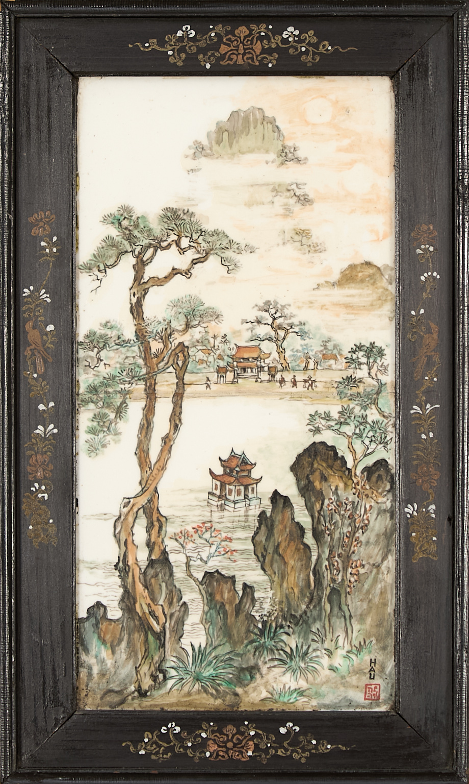Pagodes dans un paysage de montagne