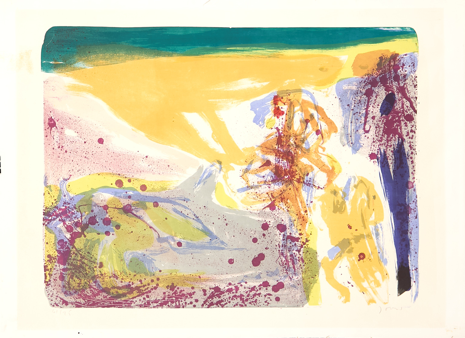 Composition en violet, orange et vert
