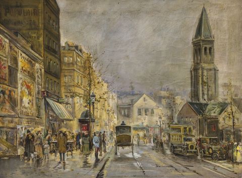 Dans le goût d'Eugène Galien-Laloue Rue de Paris