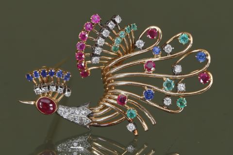 Broche Paon