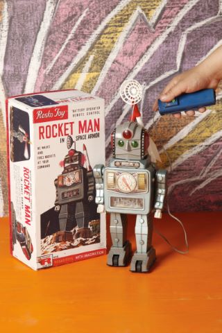 Rocket man in space armor