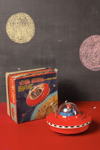 Flying saucer with pilot