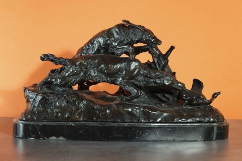 Pierre Jules Mène (1810-1879) La chasse au cerf