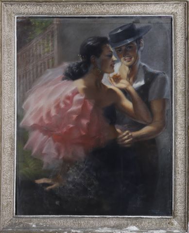 Yves Villeneuve (XXe) Danseurs espagnols