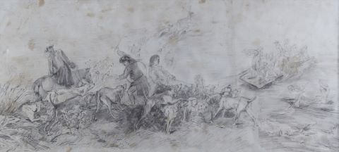 Chasse à courre avec un radeau