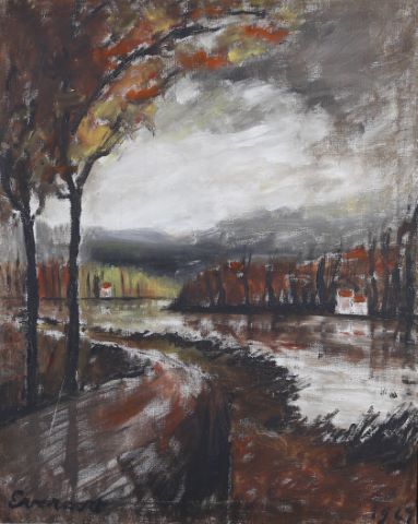 Everaert ? Paysage d’automne & Enfant au violon