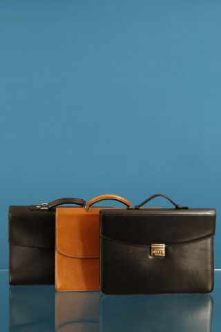 Ensemble de 3 sacoches en cuir