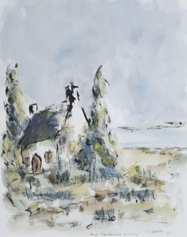 Tack (?) Ensemble de 3 œuvres à l’aquarelle