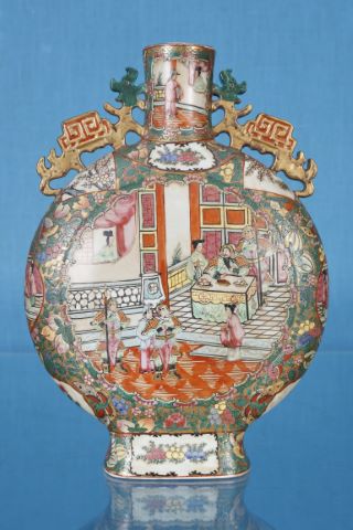 Chine, Canton Grand vase méplat