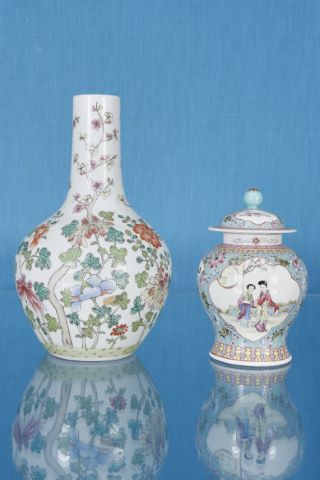 1 vase + 1 potiche couverte