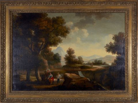 Buson (école du XIXe siècle) Paysage animé