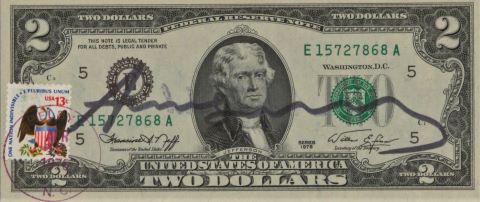 Andy Warhol (1928-1987) Two dollars bill