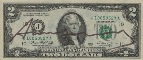 Andy Warhol (1928-1987) Two dollars bill