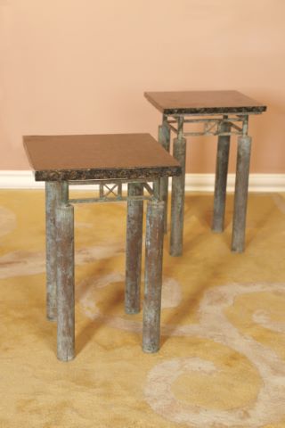 Paire de tables basses pour terrasse