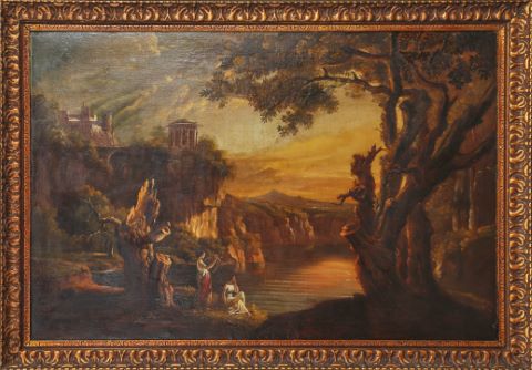 Paysage d’Italie animé