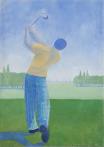 Françoise Persillon (né en 1951) Golfeurs [paire...